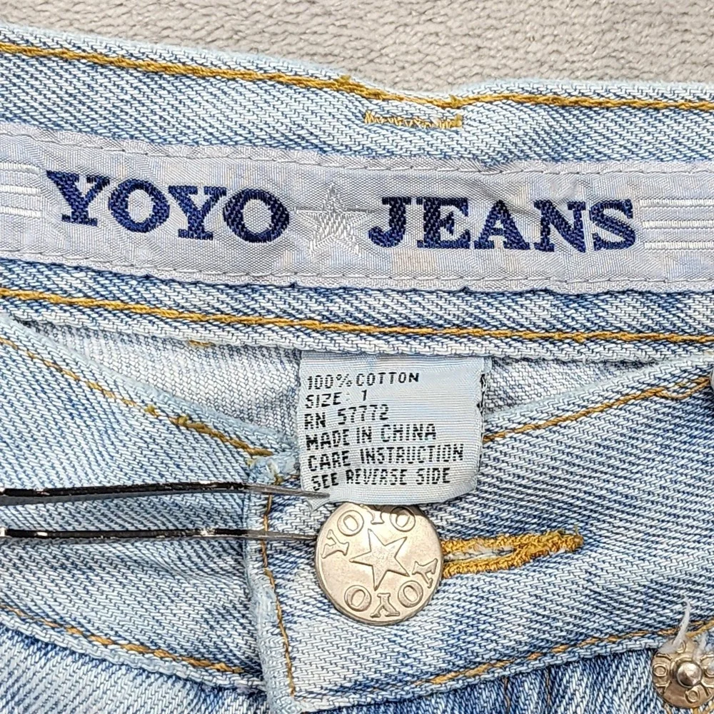 Vintage YOYO JEANS Shorts Womens 1 Juniors Blue Denim High Rise Mom Baggy Casual